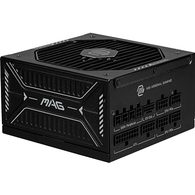 MSI mag A850GLS PCIE5, Fuente de alimentación, 850W, 80 Plus Gold, ATX 3.1, Compatible con GPU PCIe 5.1, 12V-2×6 nativos, Conector 12V-2×6 de Dos Colores, Fuente de alimentación ATX