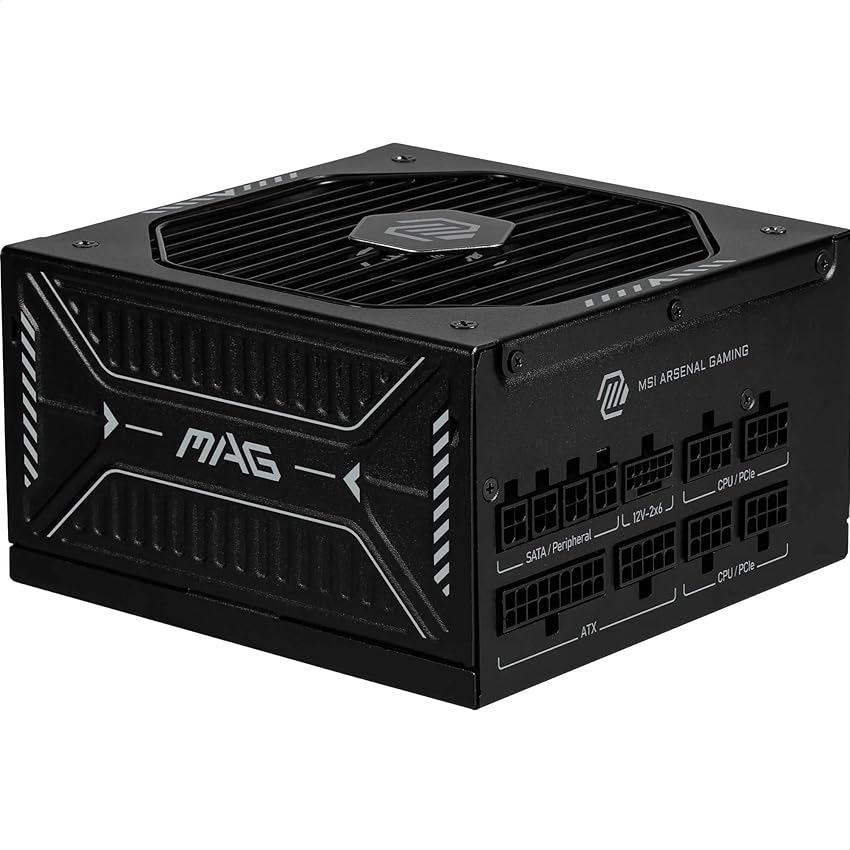 MSI MAG A850GLS PCIE5 Alimentatore 850W, 80 PLUS Gold, ATX 3.1, Supporto GPU PCIe 5.1, Connettore 12V-2x6 Doppio Colore, PSU ATX, Cavi Modulari con Guaina a Rilievo