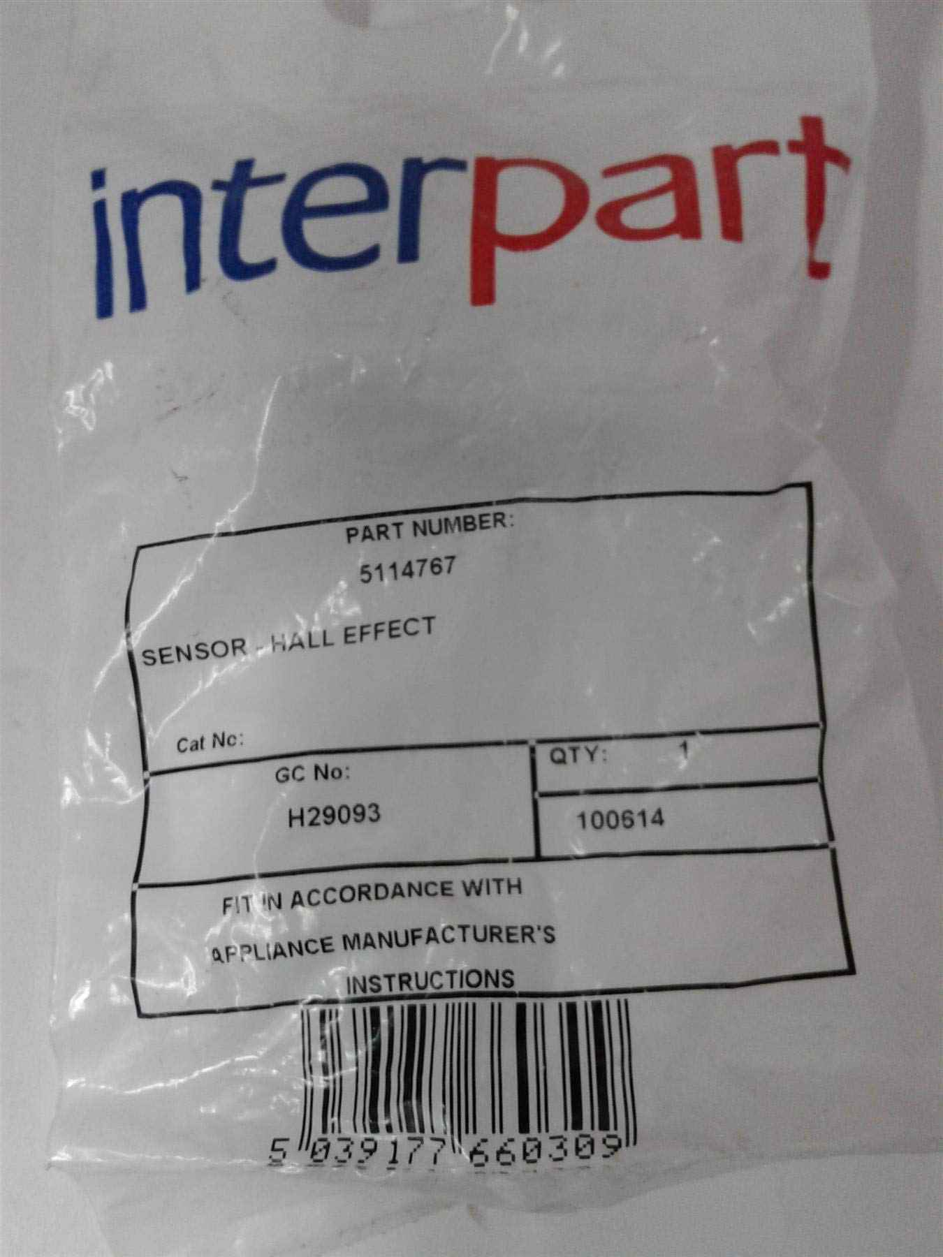 Baxi Gold Duotec Potterton Hall Effect Sensor 5114767