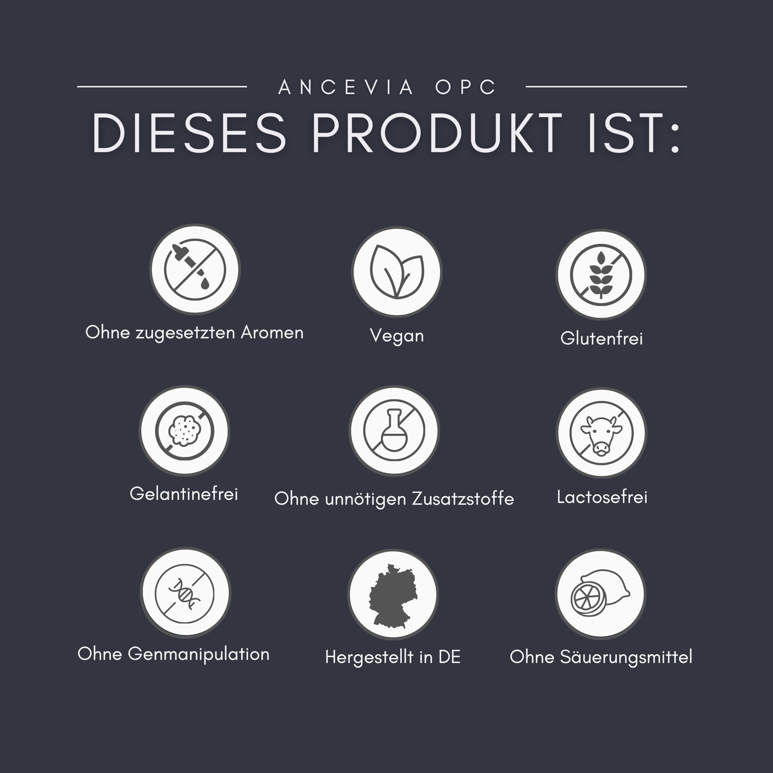 ANCEVIA OPC Traubenkernextrakt – Nahrungsergänzungsmittel – 180 Kapseln (3 x 60) – 200 mg OPC je Kapsel – vegan