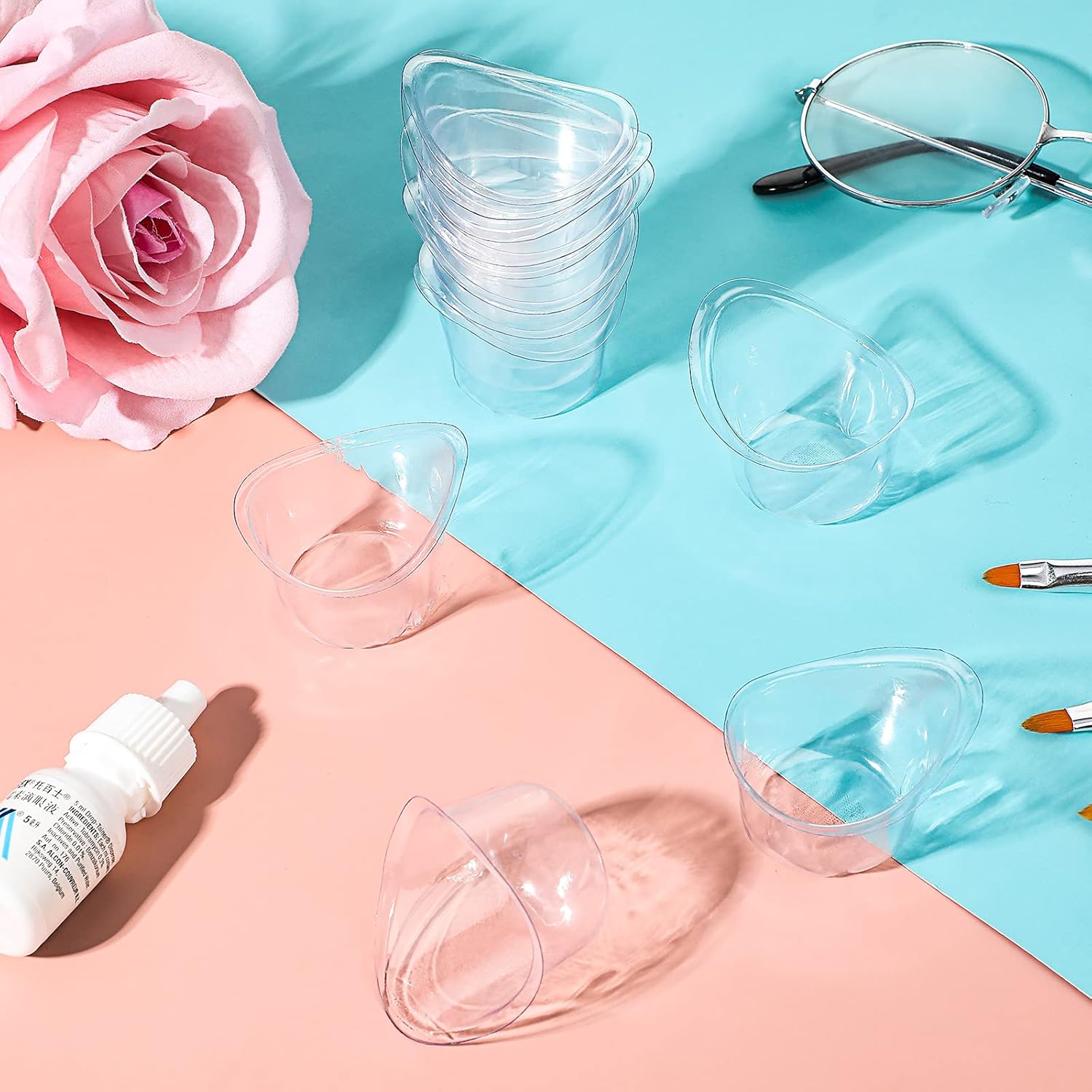 15 Piece Eye Wash Cup Plastic Disposable Eye Flush Cups Transparent Eye