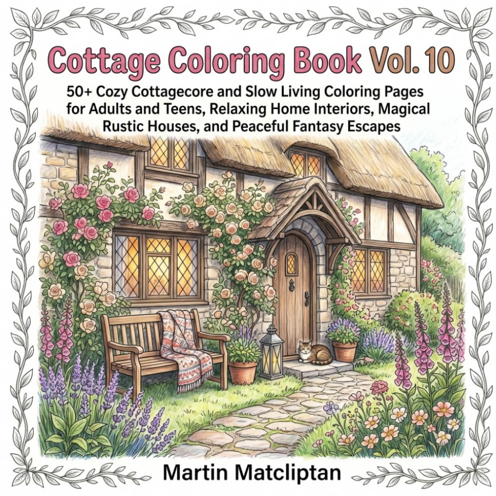 Cottage Coloring Book Vol. 10: 50+ Cozy Cottagecore and Slow Living Coloring Pages for Adults and Teens, Relaxing Home Interiors, Magical Rustic ... Fantasy Escapes (Cozy Cottage & Slow Living)