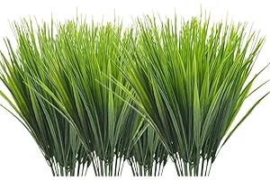 CATTREE Artificial Shrubs Grass Plants, Green Leaves Fake Wheat Grass for Indoor...