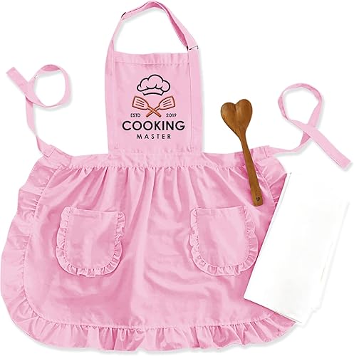 Miniatura 7 de TEEAMORE Custom Embroidered Ruffle Apron Kitchen Cooking Baking Grilling Cleaning Costume Women's Apron