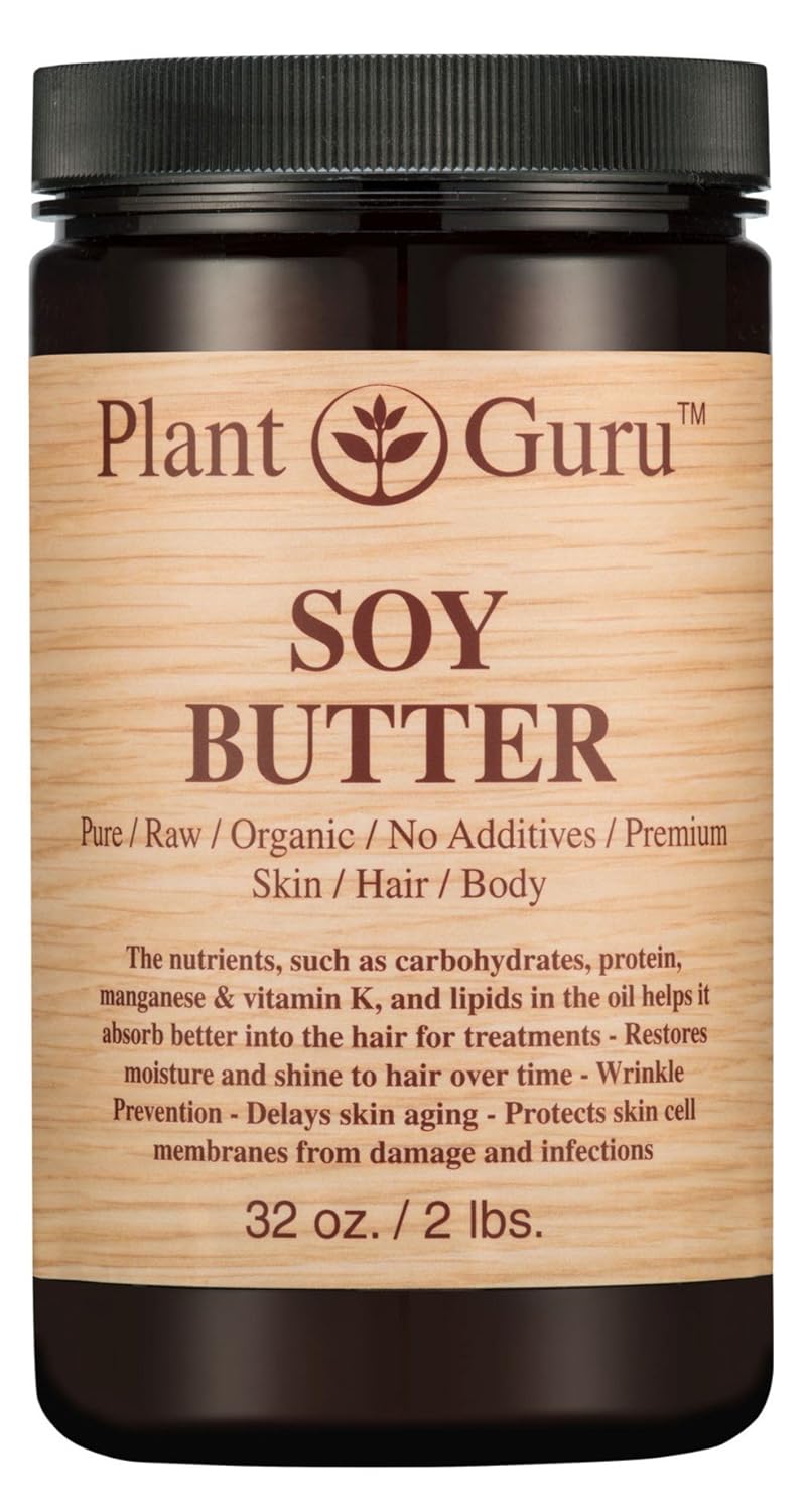 Soy Body Butter 32 oz. 100% Pure Raw Fresh Natural Cold Pressed. Skin Body and Hair Moisturizer, DIY Creams, Balms, Lotions, Soaps.
