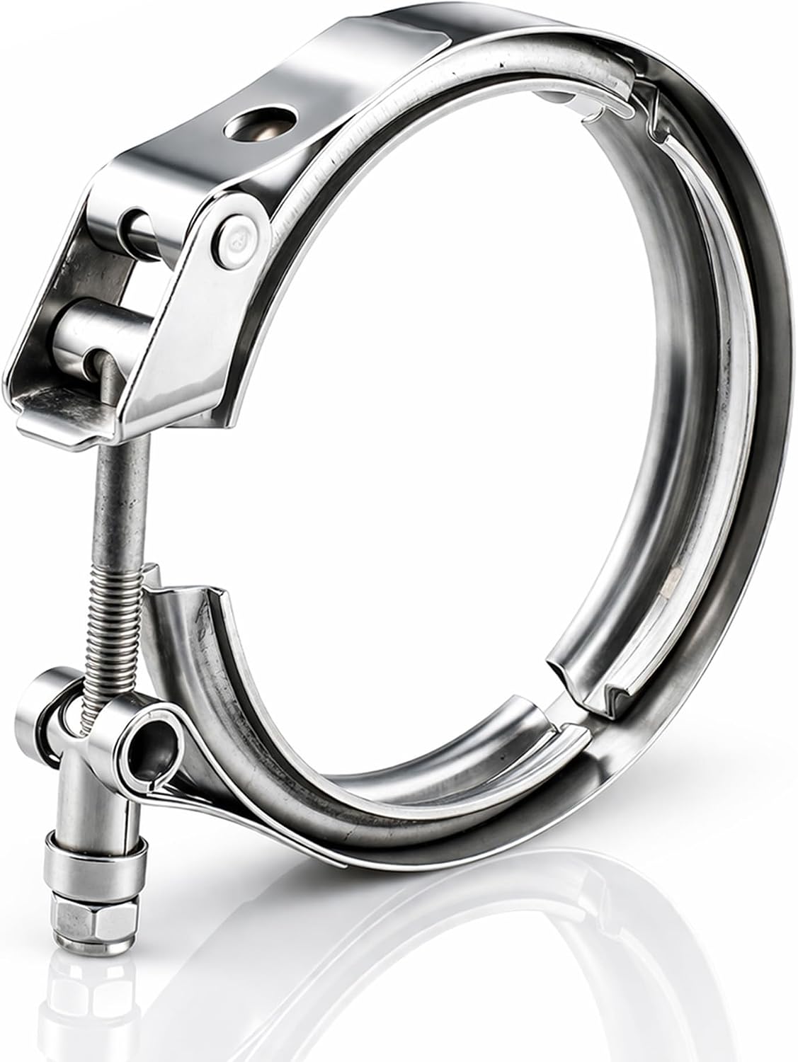 Mcwhr (2 Pack) 4.5 Inch V band Clamp Heavy Duty 304 Stainless Steel Clamp for Turbo Exhaust Intercooler Pipe (No Flanges Included)