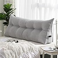 Vista 1 de Cojín de almohada triangular copetudo para respaldo, funda extraíble, almohada de lectura, cojín de lectura para cabecero grande para cama, sofá