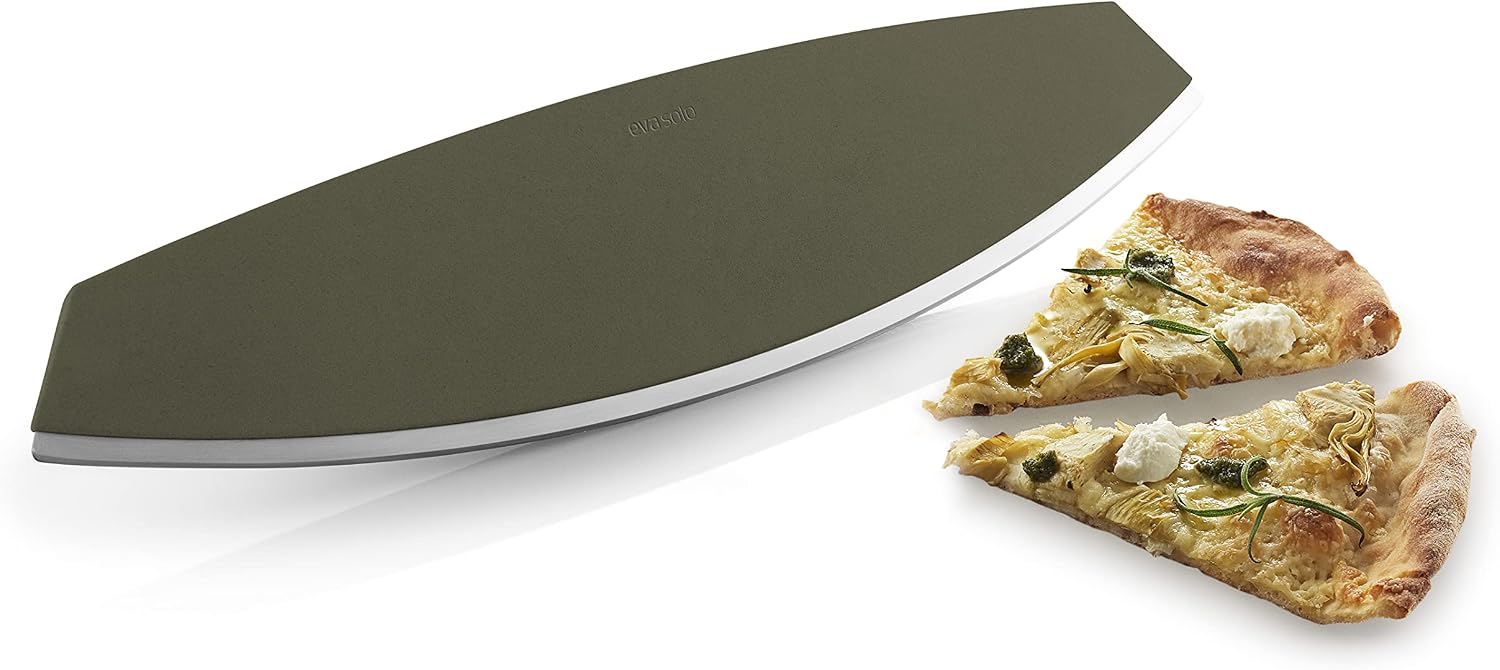 Eva Solo Green Tools Pizza & Herb Cutting Knife | Rocking Mezzaluna Pizza Cutter | 37cm
