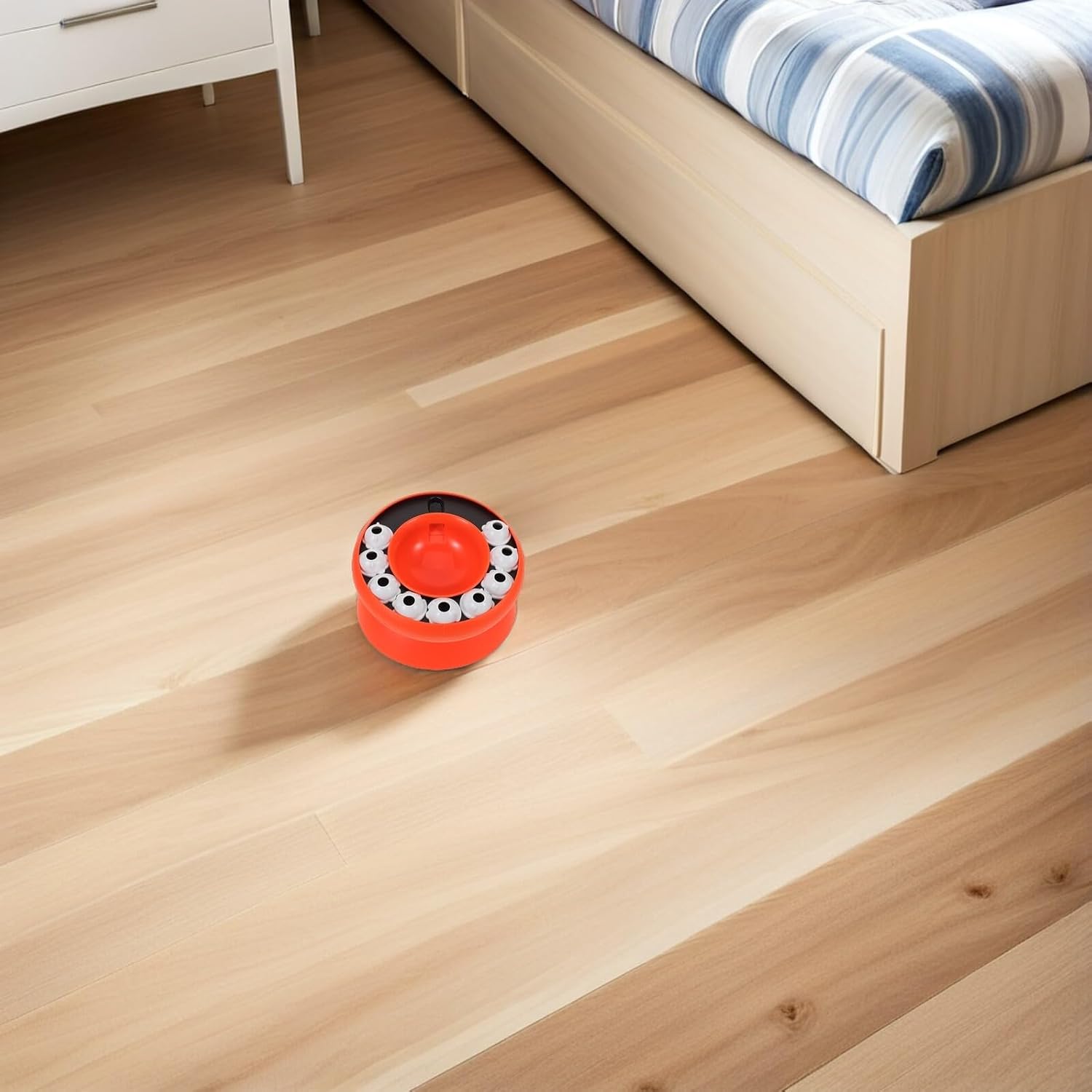Alasum Slow Feeder Cat Bowl Interactive Treat Orange Plastic Slow Eating Dish for Indoor Cats and Dogs to Reduce Bloating and Digestion