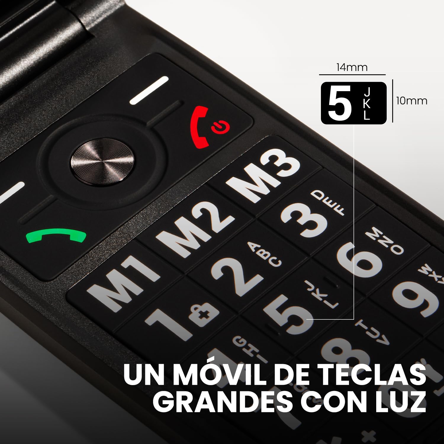 SPC Titan 2 – Teléfono móvil de Tapa para Mayores con 4G, Teclas Grandes, Timbre Alto 105dB y Pantalla 2,4” | Fácil de Usar y configuración remota | 3 memorias directas | Batería hasta 7 días - Negro