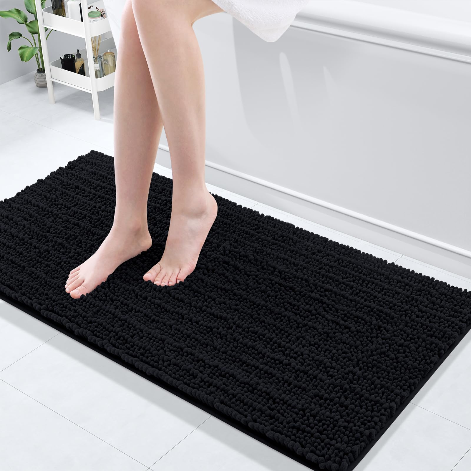 Arotive Luxury Chenille Bathroom Rug Mat, Extra Soft Thick Absorbent Shaggy Bath Rugs, Non-Slip Machine Wash Dry, Plush Bath Mats for Bathroom, Shower