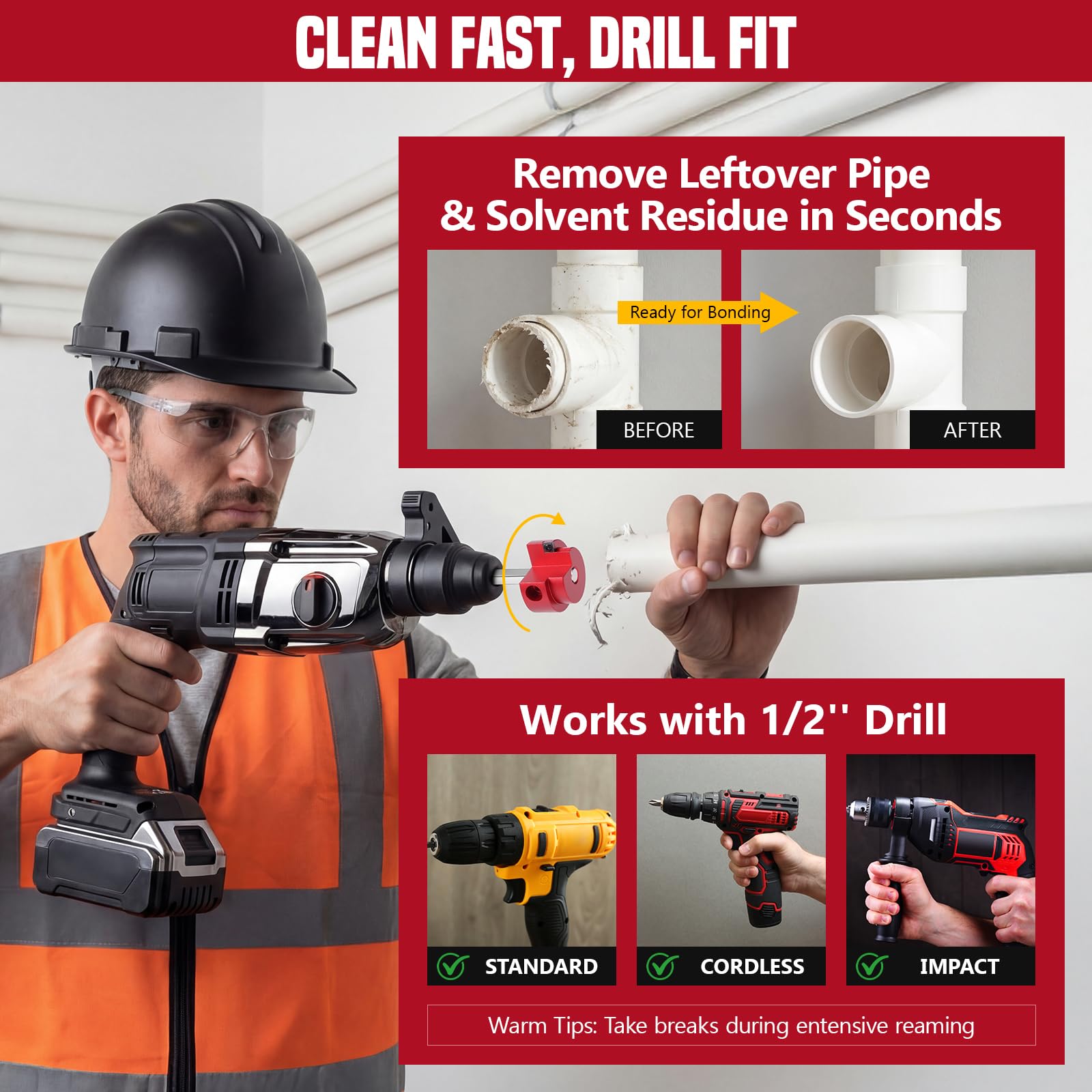 PVC Pipe Reamer Kit - Restore Fittings Fast -5