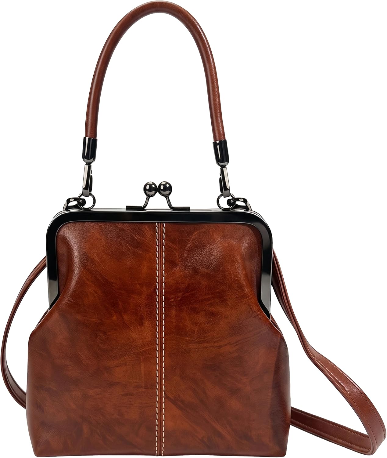 Women’s Vintage Kiss Lock Crossbody Bag
