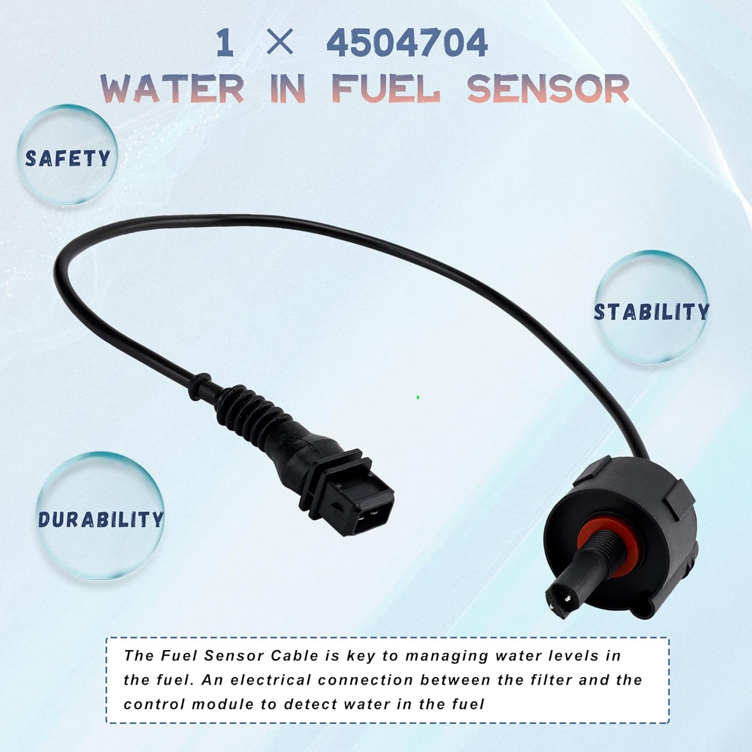 4504704 Oil Water Separation Sensor Fit for Deutz TCD2013 TCD2015 TCD3.6 2.9 2.2 TCD4.1, 04504704 0450-4704, 0450-4704 Fuel Sensor Cable