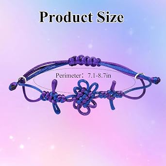 Demon Merch String Bracelet, Hand-Woven Purple Braided Rope Bracelet, Cosplay Demon Costume Hunters Accessories Halloween Gifts for Women Men Teens