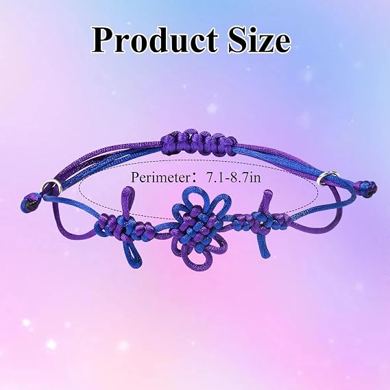 Demon Merch String Bracelet, Hand-Woven Purple Braided Rope Bracelet, Cosplay Demon Costume Hunters Accessories Halloween Gifts for Women Men Teens