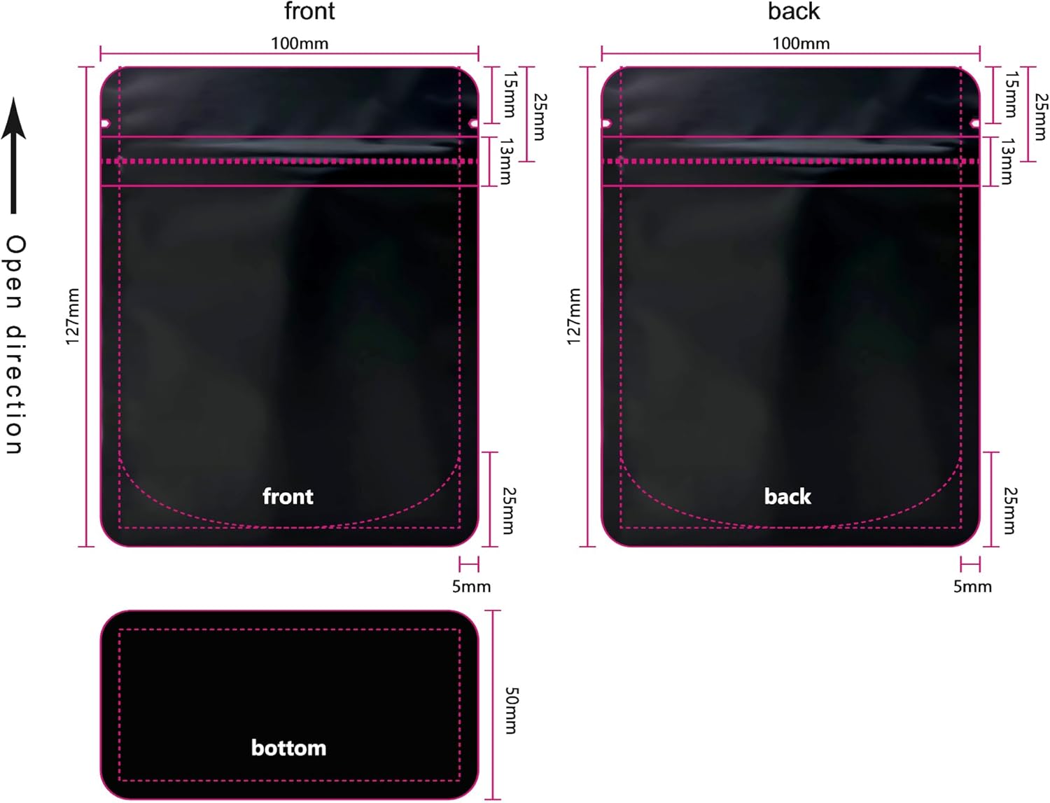 500 Packs Small Batch Custom 3.5g Bags For 4x5'' Customized Printed Mylar Bags Design Logo Stand Up Resealable Zipper Pouches Zip lock Bags