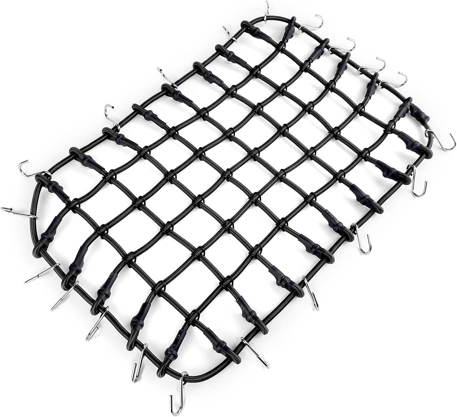1/6th RC Elastic Roof Rack Luggage Net with Hooks for SCX6 AXI05000 SCX6-II AXI05001 Trail Honcho RC Crawler Truck Car (Black)