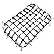 SCX6 Simulation Decorative Rubber Luggage Net with Hooks Compatible with Axial SCX6 AXI05000 1/6 RC Crawler Car, Elastic Luggage Roof Rack Net Stretchable Simulation Accessory Black