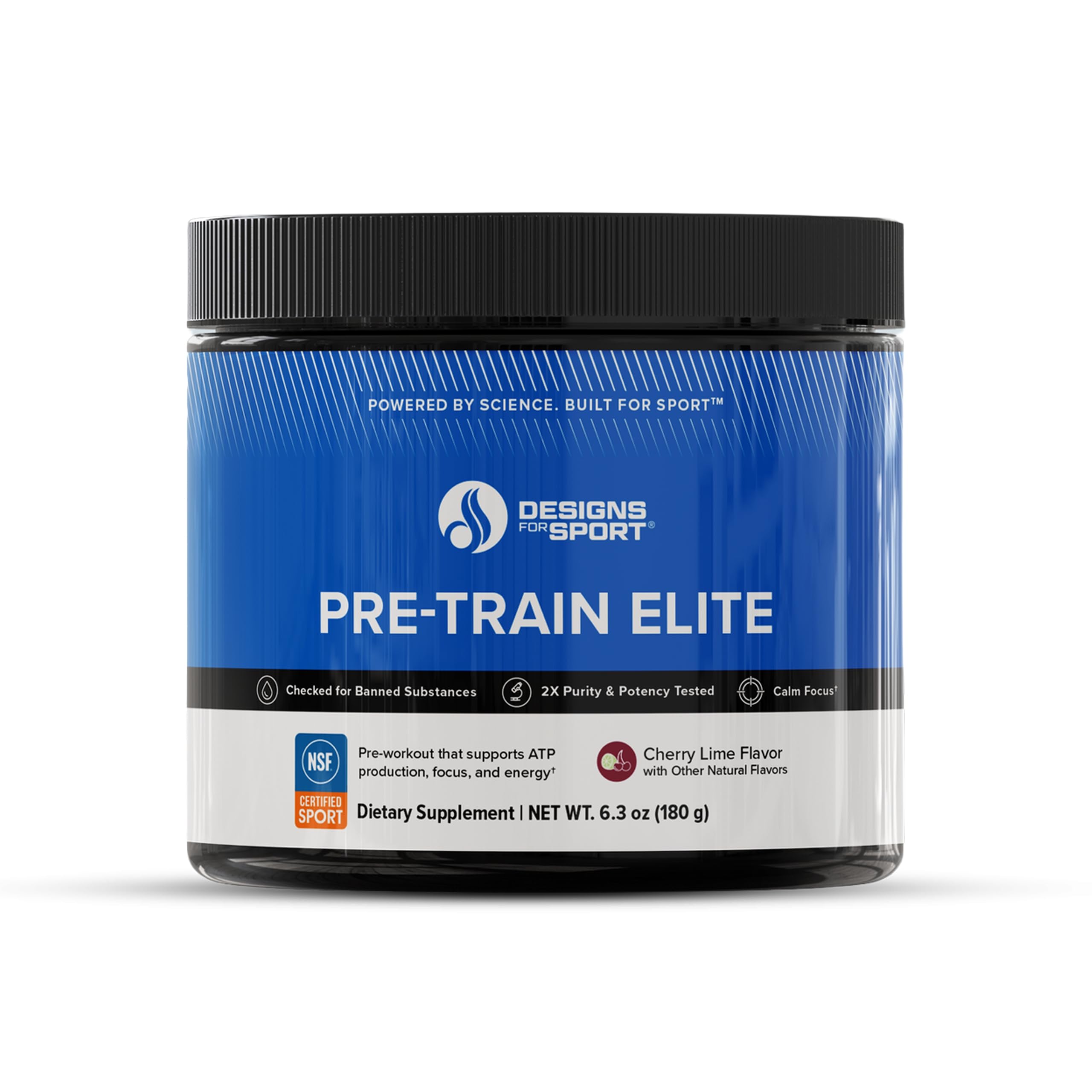 Designs for Sport Pré-treino em pó com tirosina, L-carnitina acetilada, creatina, cafeína e L-teanina 200 mg, 20 porções