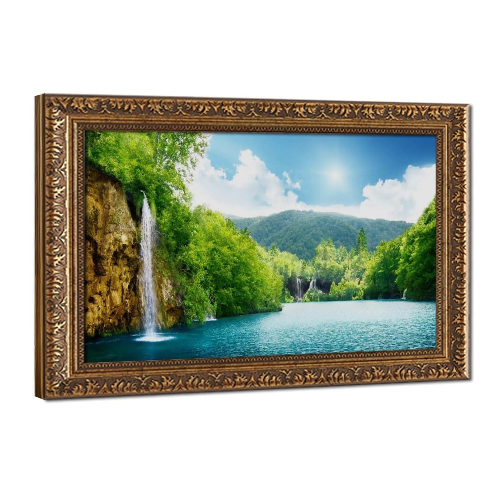 Bareronor Landscape And Deep Forest Poster Canvas Poster Wall Art Decor Print Picture Paintings for Living Room Bedroom Decoration 24" L X 36" W