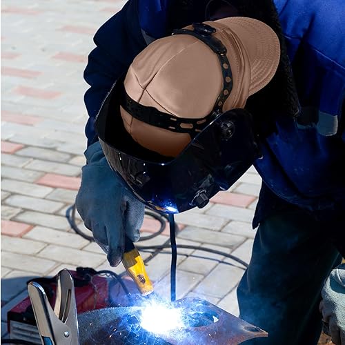 Miniatura 3 de 6 gorras de soldadura, resistentes al fuego, de lona de algodón, para hombres, suaves, ligeras, para soldar, casco de soldadura para hombres y