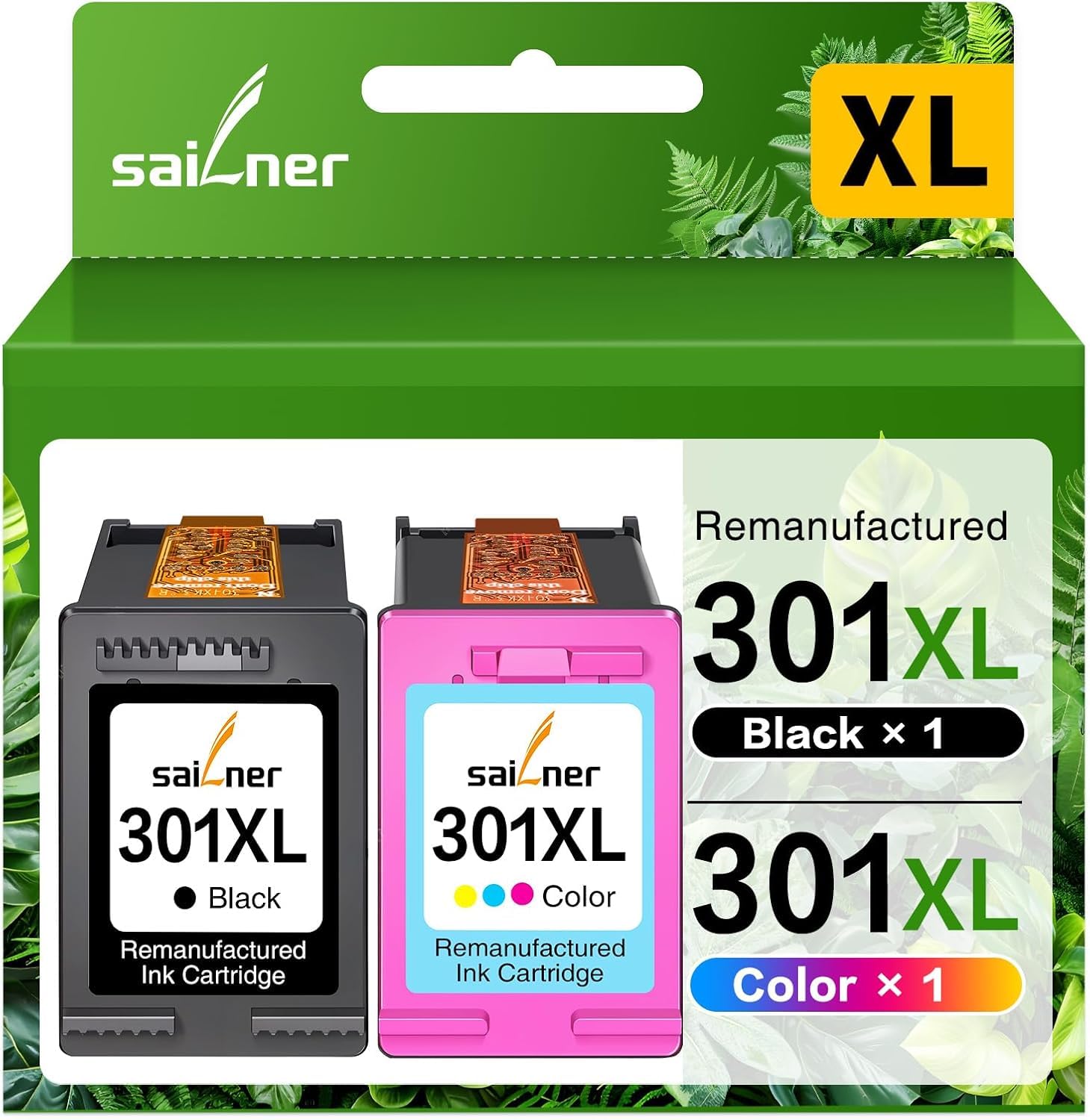 SAILNER 301XL Cartuchos Multipack Compatible para HP 301 Cartuchos de Impresora para HP 301 XL para HP Envy 4500 5530 5534 4504 DeskJet 2540 1510 2544 2549 OfficeJet 4630 4632 2620 2622 (Negro) Color)
