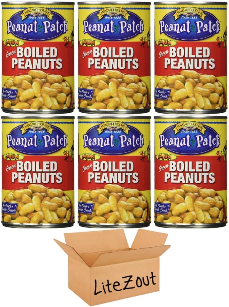 Peanut Patch Peanuts Cajun Boiled,13.5 Ounce (Pack of 6), by Litezout Grocery