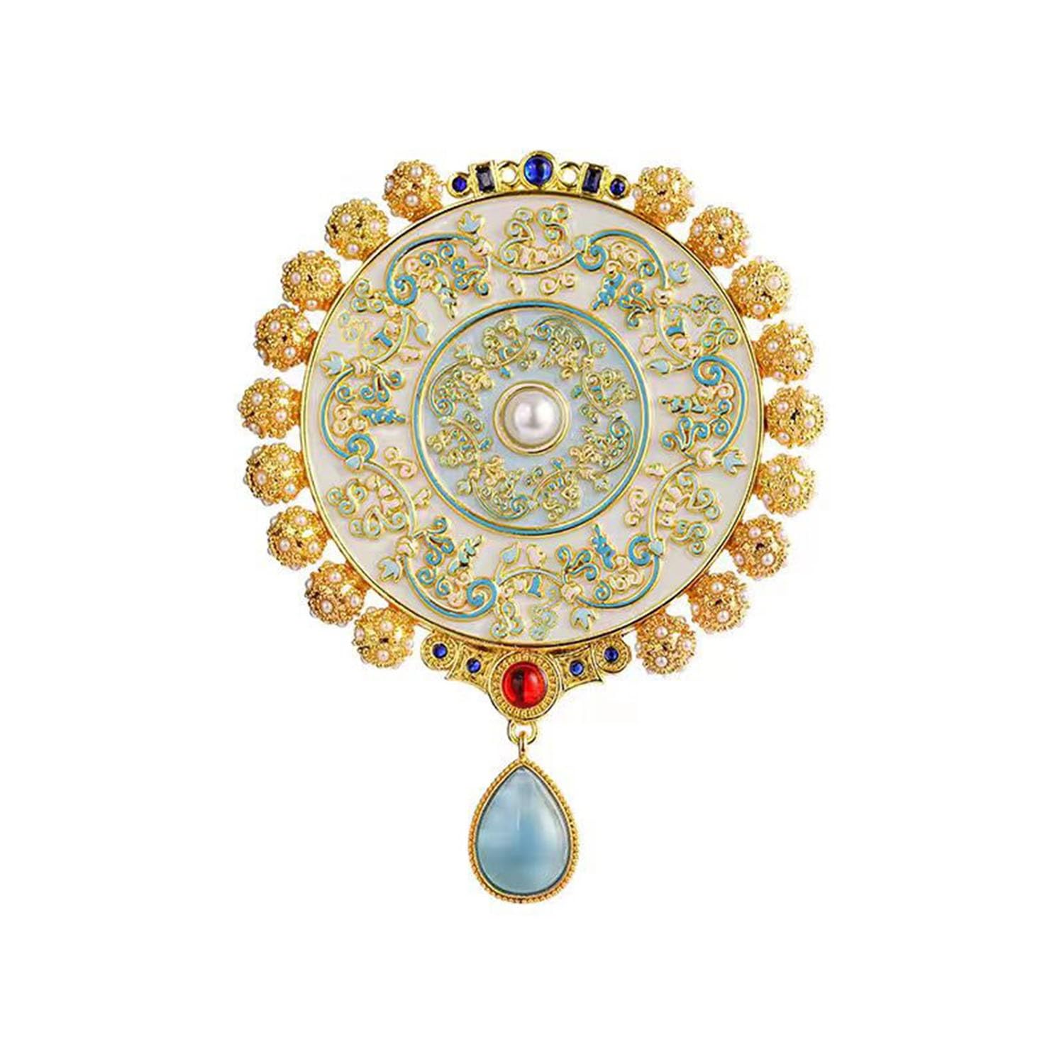 Makeup mirror, Cultural and Creative Mirror, Portable Mirror(Blue)