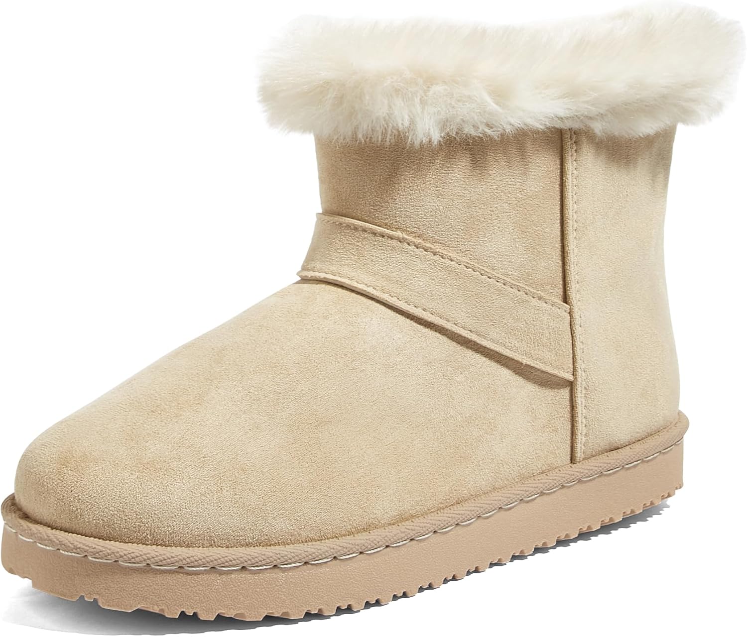 Women's Snow Boots Winter Warm Ankle Suede Booties Fur Lined Water-Resistant Non-Slip Fashion Platform Shoes