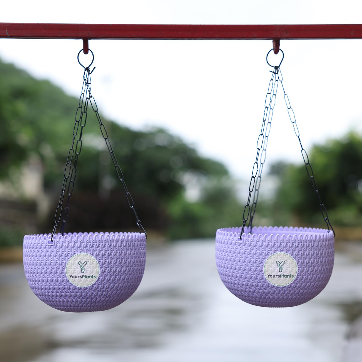 YoursPlants Capri Hanging Purple Pot (W20cm X H14cm) for 2Pack Large Hanging Planters for Outdoor Indoor Plants with Chain, Round Hanging Flower Pots for Garden Home Porch Decor-2Pack (B0CB7623CB) Amazon Price History, Amazon Price Tracker