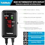 YukiHalu Aquarium Heater 50/100/200/300/500W with Protective Case, Fish Tank Heater, Temperature Adjustable, External Temperature Controller, LED Display, Used for 10/20/40/75/120 Gallons (300W)