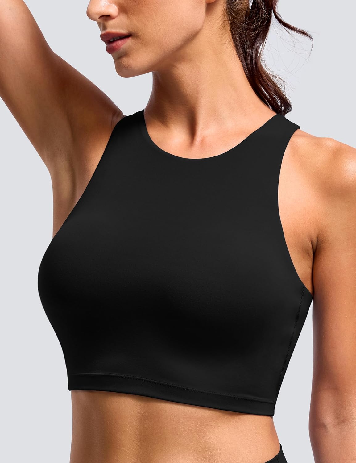 BAYDI Clouduxi High Neck Sports Bras for Women - Padded Workout Tank Tops with Built in Bra Racerback Gym Yoga Crop Top - Image 4