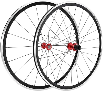 700C Road Bike Wheelset, Aluminium Alloy Rim Front Rear Wheelset with C/V Brake, Detachable Road Bike Wheels for 7-12Speed HG Shimano, 661 lbs Capacity