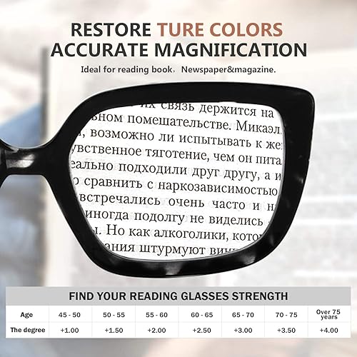 Miniatura 6 de Eyekepper Lentes de lectura para mujer anteojos lectores de marco grande anteojos de gran tamaño color gris tortuga 250