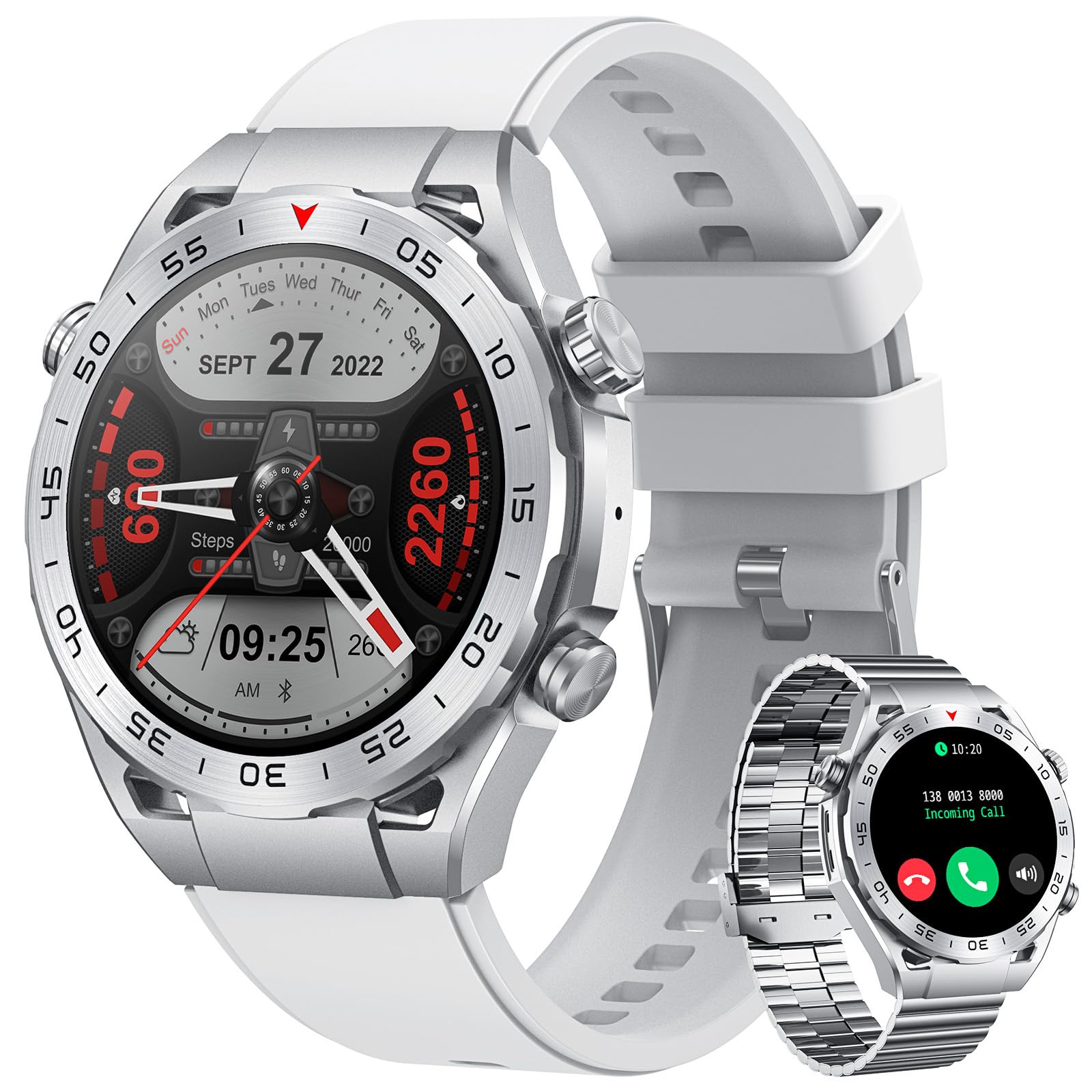 Smartwatch Uomo con Effettuao Risposta Chiamate: 1.43" HD Orologio Digitale Bluetooth con 120+ Modalità Sport Fitness Tracker con Whatsapp SpO2 Sonno IP67 Impermeabile Smart Watch per Android iOS