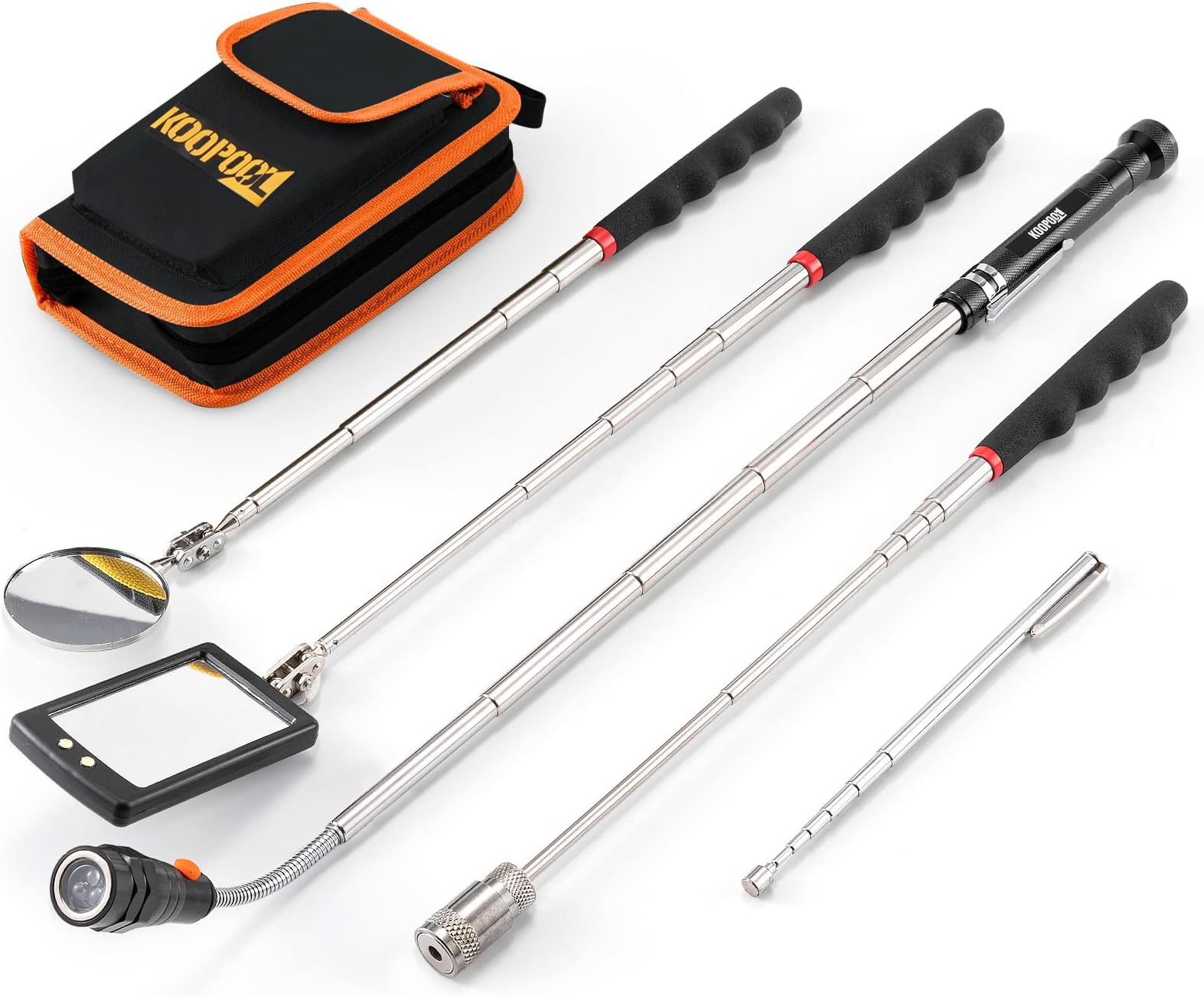 Telescoping Magnetic Pickup Tool Set, Stocking Stuffers, Extendable Magnet Flashlight with Inspection Mirror-Cool Gadgets Gifts Idea & Christmas Gifts for Men, Him, Husband, Handyman, Mechanic