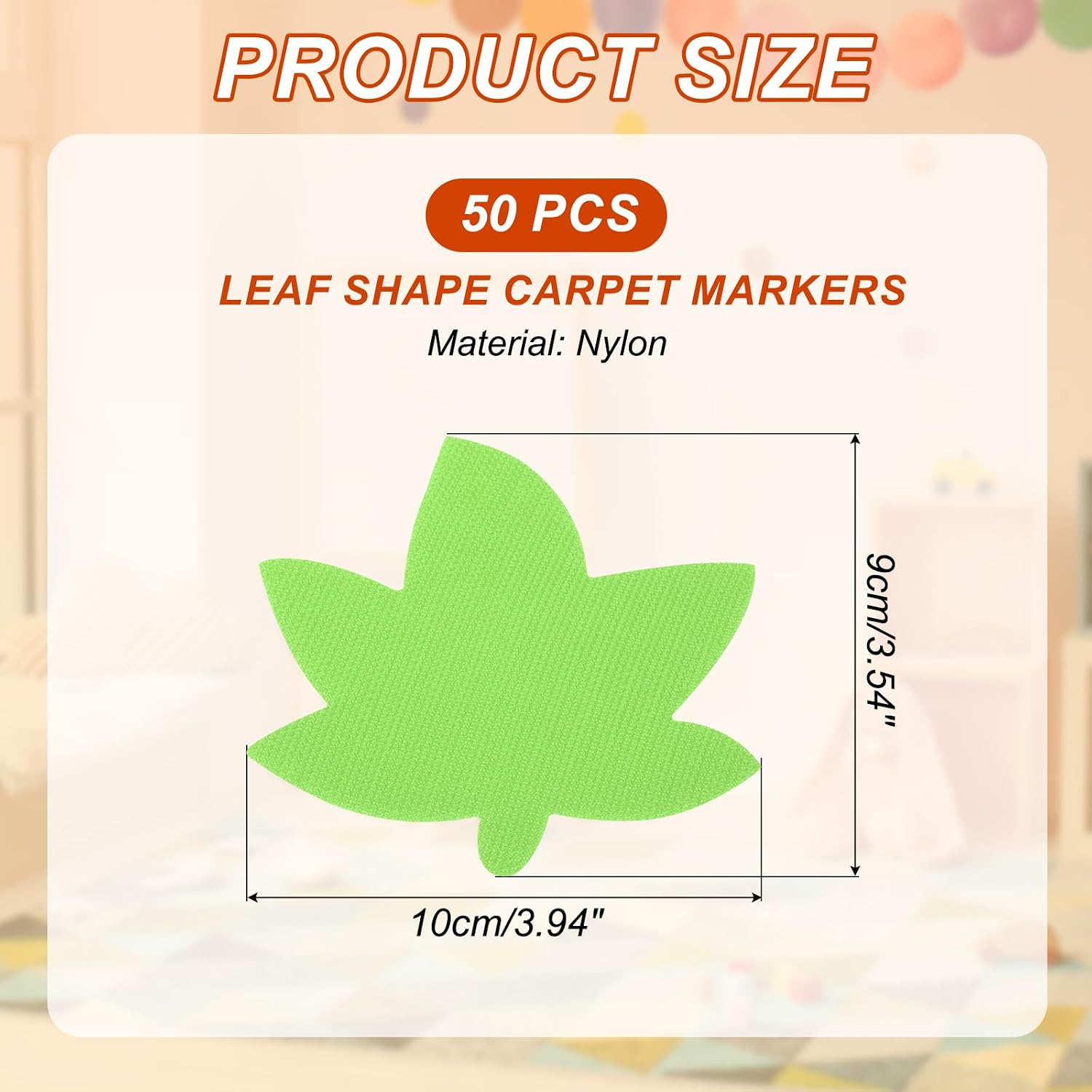 PATIKIL 4 Inch Carpet Spot Markers, 50Pcs Leaf Shape Floor Dots Markers Carpet Spots for Classroom Decoration Elementary Preschool Supplies, Green