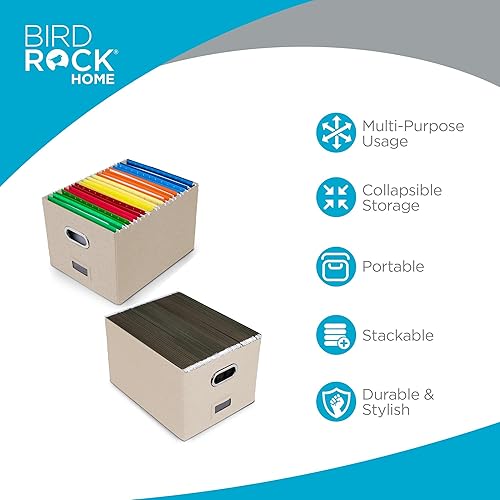 Miniatura 5 de Internet's Best - Organizador de archivos, plegable, de lino decorativo, para archivar y almacenar, para oficina - para cartas y legales