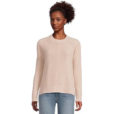 L.L.Bean Mariner Shaker Mixed-Stitch Sweater Crewneck stone