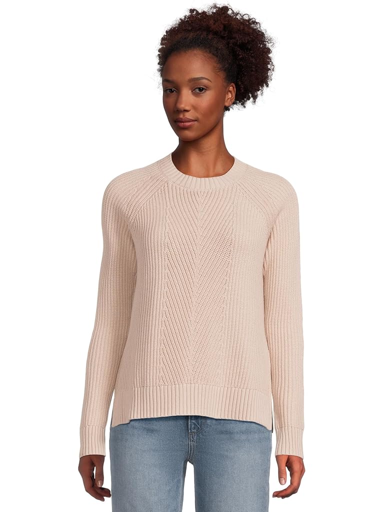 Navy L.L.Bean Mariner Shaker Mixed-Stitch Sweater Crewneck