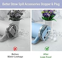 Vista 3 de Accesorios de tapa para evitar derrames de pajita para vaso Stanley Cup 40 oz 30 oz Quencher, accesorios para vaso con 6 pajitas de repuesto