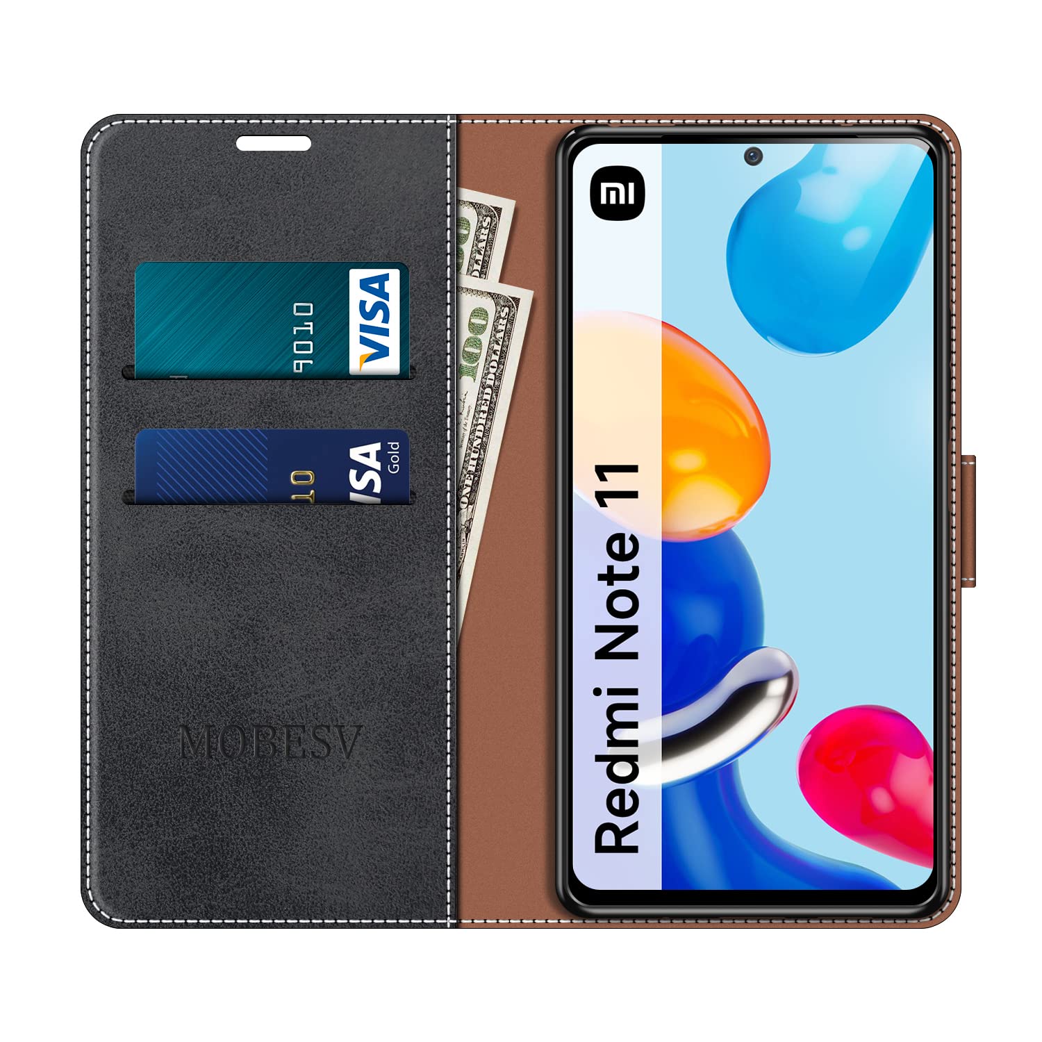 MOBESV Cover A Libro Per Xiaomi Mi 11 5G – Custodia In Pelle Magnetica Con Portafoglio E Supporto (Rosso Elegante)