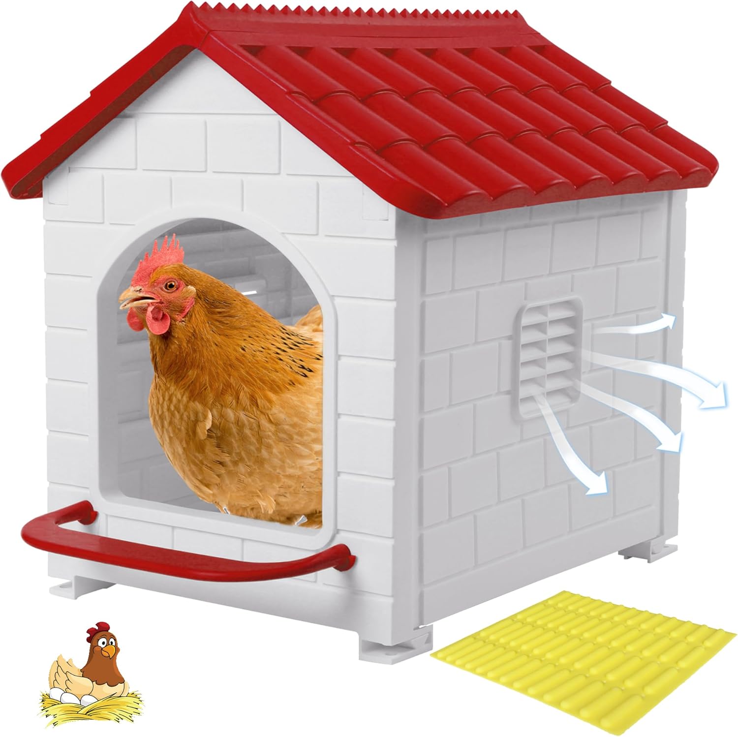 Nesting Boxes for Chicken, Plastic Single Compartment Chicken Nesting Box for Laying Eggs for Hens, Ducks and Poultry - Blue