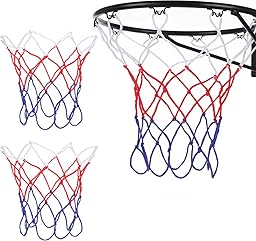 Matwsec Lot de 2 filets de basketball pour panier de basket - 8 passants - Pour montage en intérieur et en extérieur - Convient par tous les temps