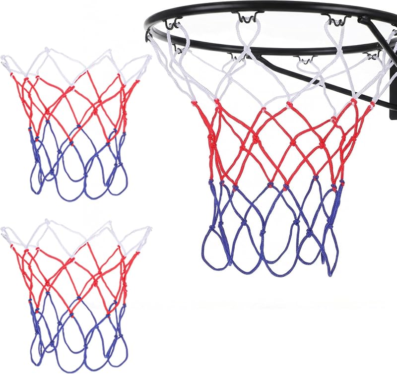 Matwsec Lot de 2 filets de basketball pour panier de basket - 8 passants - Pour montage en intérieur et en extérieur - Convient par tous les temps