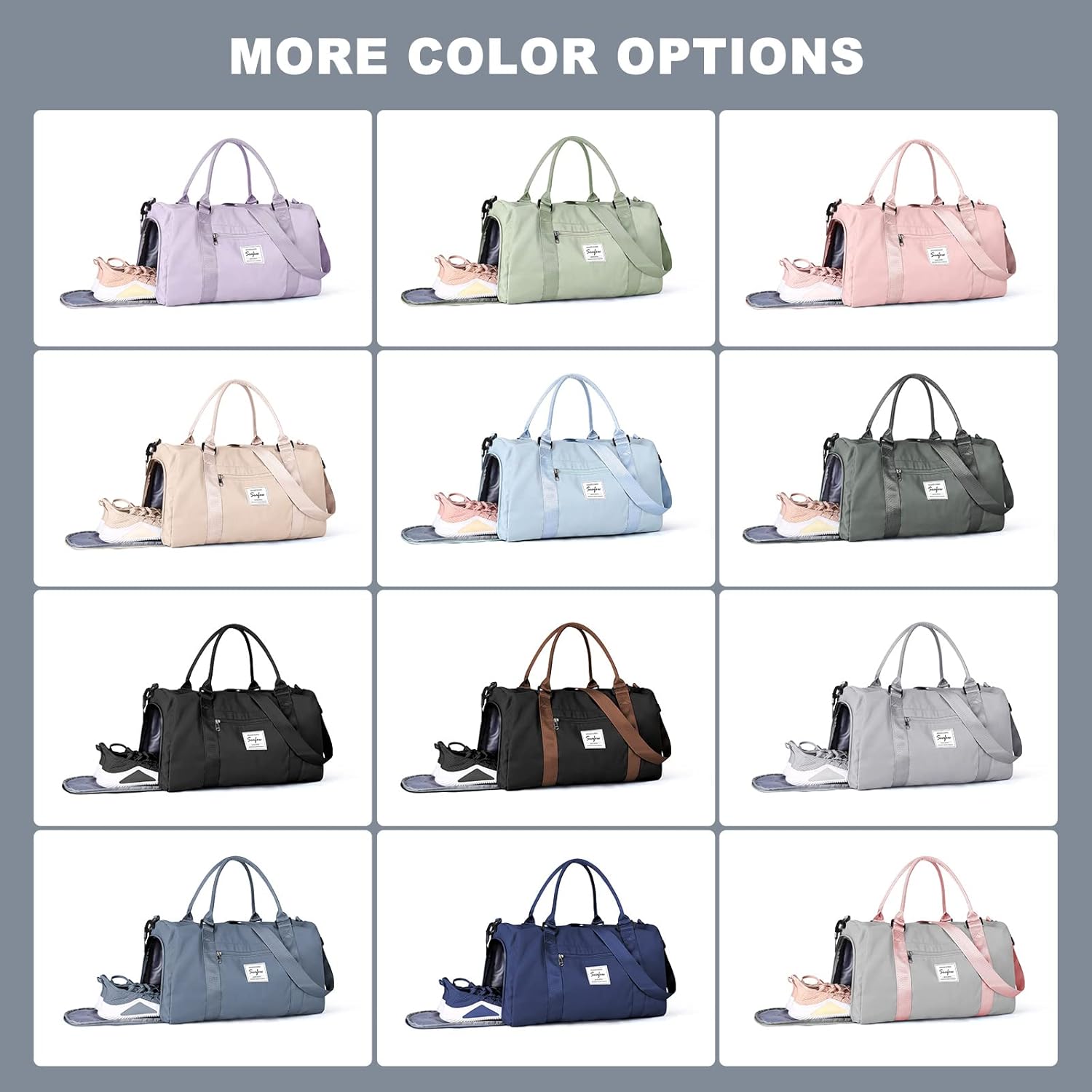 Weekender Duffel Bags for Women, Travel Totes Bag for Airplane, Cute Sports Gym Dance Overnight Luggage Bag with Wet Pocket Shoe Compartment, Carry On Hospital Bag for Labor and Delivery Haze blue