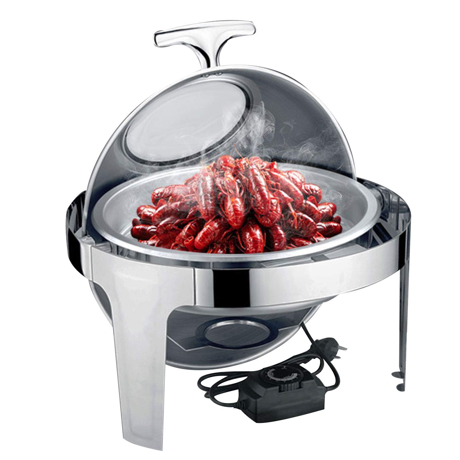 Chafing Dishes scaldavivande, scaldavivande e scaldavivande elettrici, Chafing Dish Arrotolabile da 6 Litri con coperchi per Cucina, Feste, Banchetti, pasti, 400W