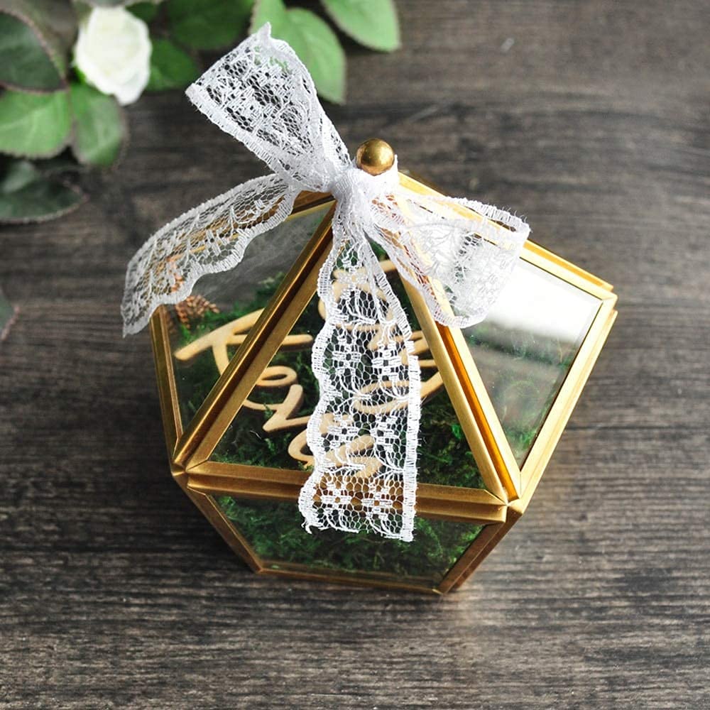 Geometryczne terrarium ze szkła, szklane szkatułki na biżuterię, geometryczne szkło, terrarium, pudełko na biżuterię, szkło terrarium, na ceremonie, wesele, dekoracja na doniczkę