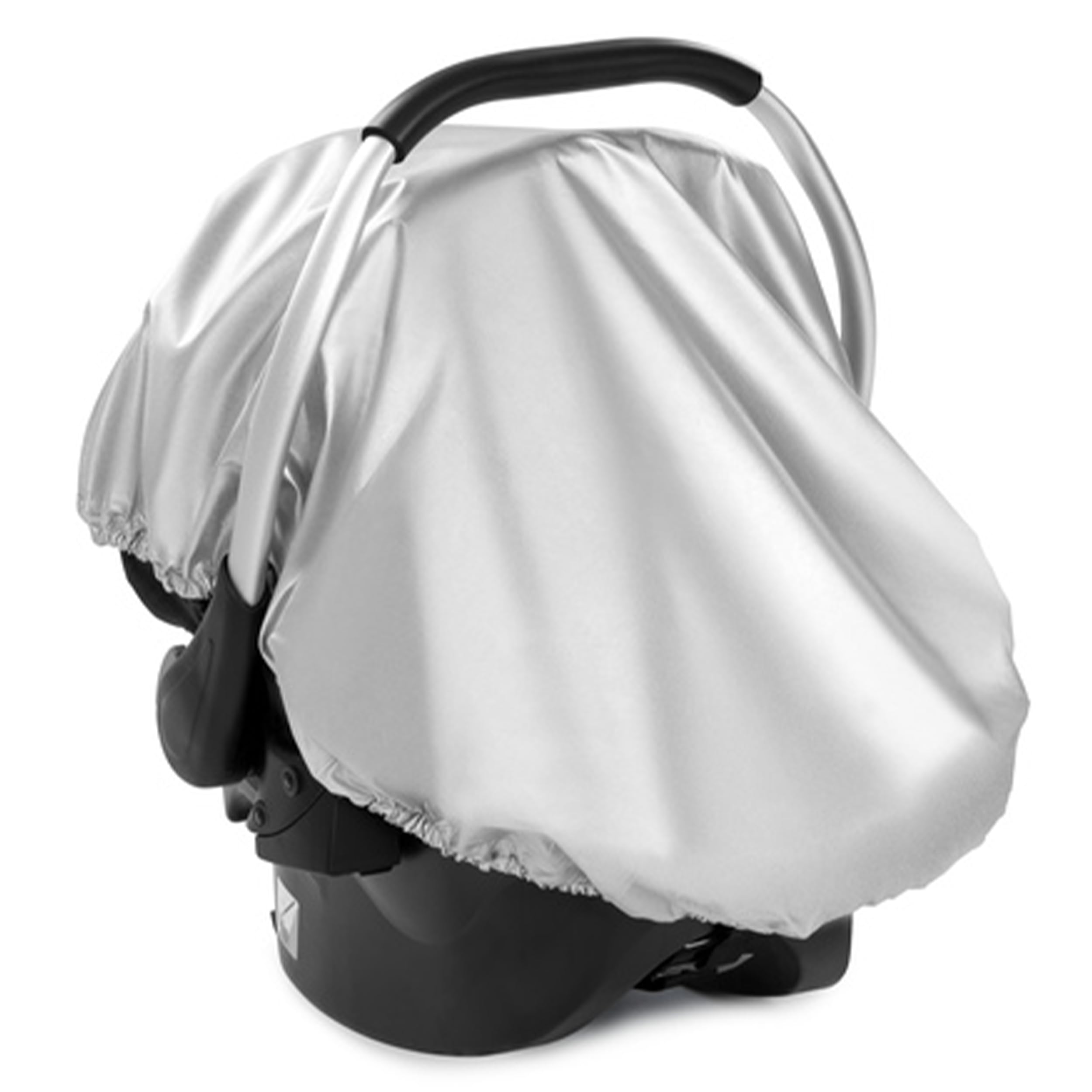 Zamboo Kindersitz Hitzeschutz | Autositz Abdeckung gegen Sonnenwärme, Universal für Babyschalen, Reboarder und Sitze Gruppe 0/1/2/3, mit integrierter Aufbewahrungstasche - Silber